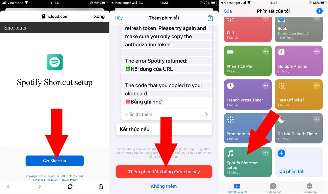 Cài đặt Lối tắt Spotify