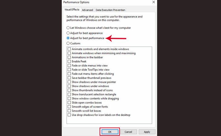 Tùy chỉnh hiệu ứng hình ảnh Windows 10