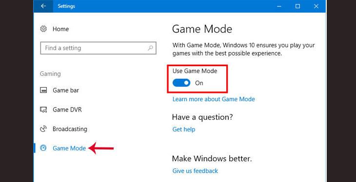 Tối ưu hóa Windows 10 với Chế độ trò chơi