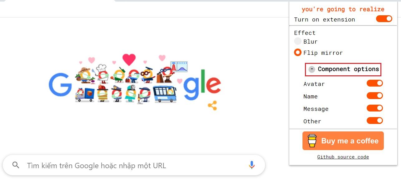 Tùy chọn thành phần