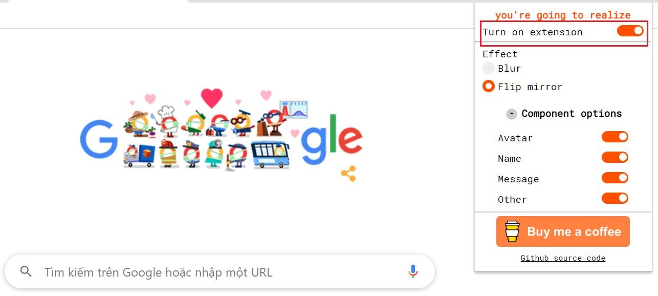 Bật tiện ích mở rộng