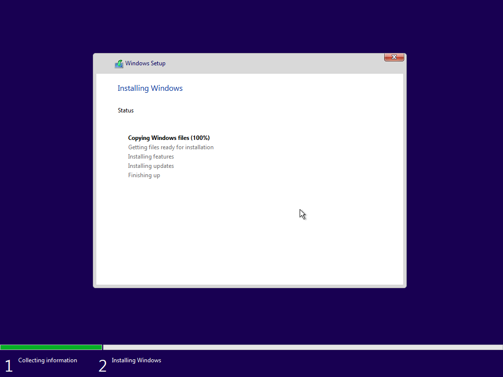 Windows 10 sẽ được cài đặt