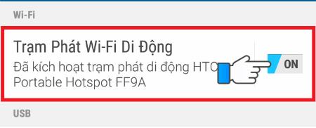 Kích hoạt điểm phát sóng wifi di động