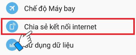 Chọn Chia sẻ Kết nối Internet