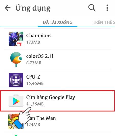 Chọn Cửa hàng Google Play