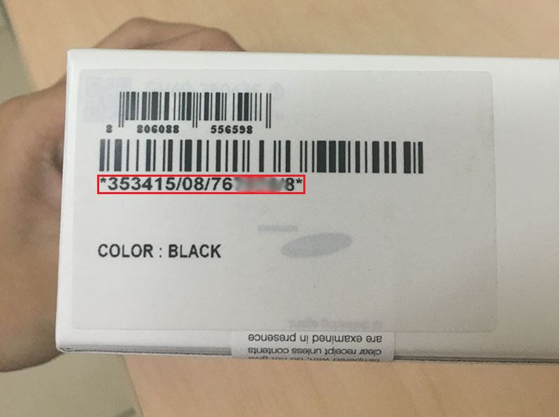 Kiểm tra IMEI trên hộp