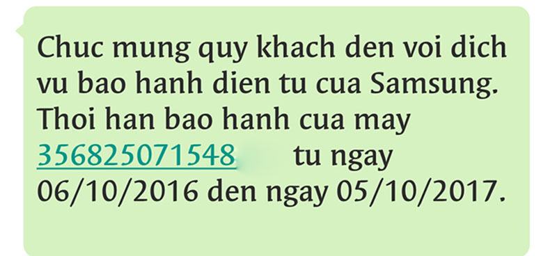 Bảo hành điện tử Samsung