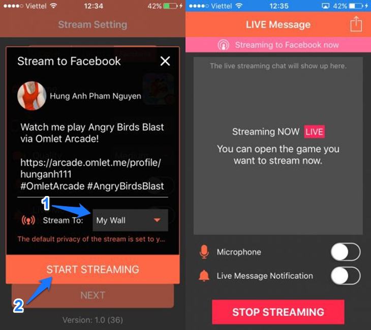 Trực tiếp trận đấu trên Facebook trên iOS - Bước 3