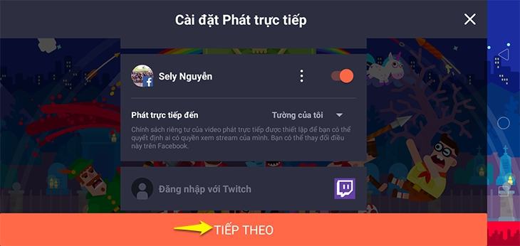 Phát trực tiếp trò chơi trên Facebook trên Android - Bước 5