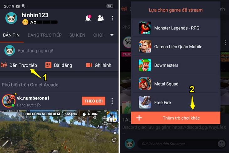 Phát trực tiếp trò chơi trên Facebook trên Android - Bước 3
