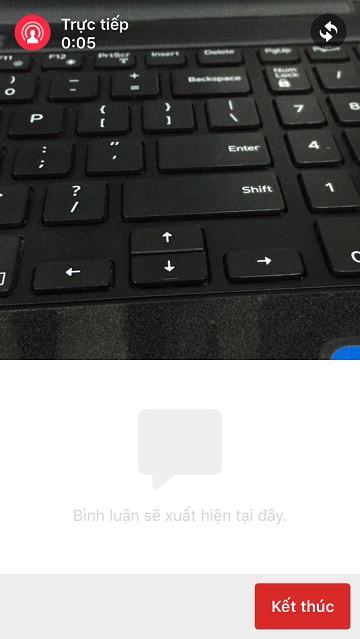 trực tiếp video trên Facebook