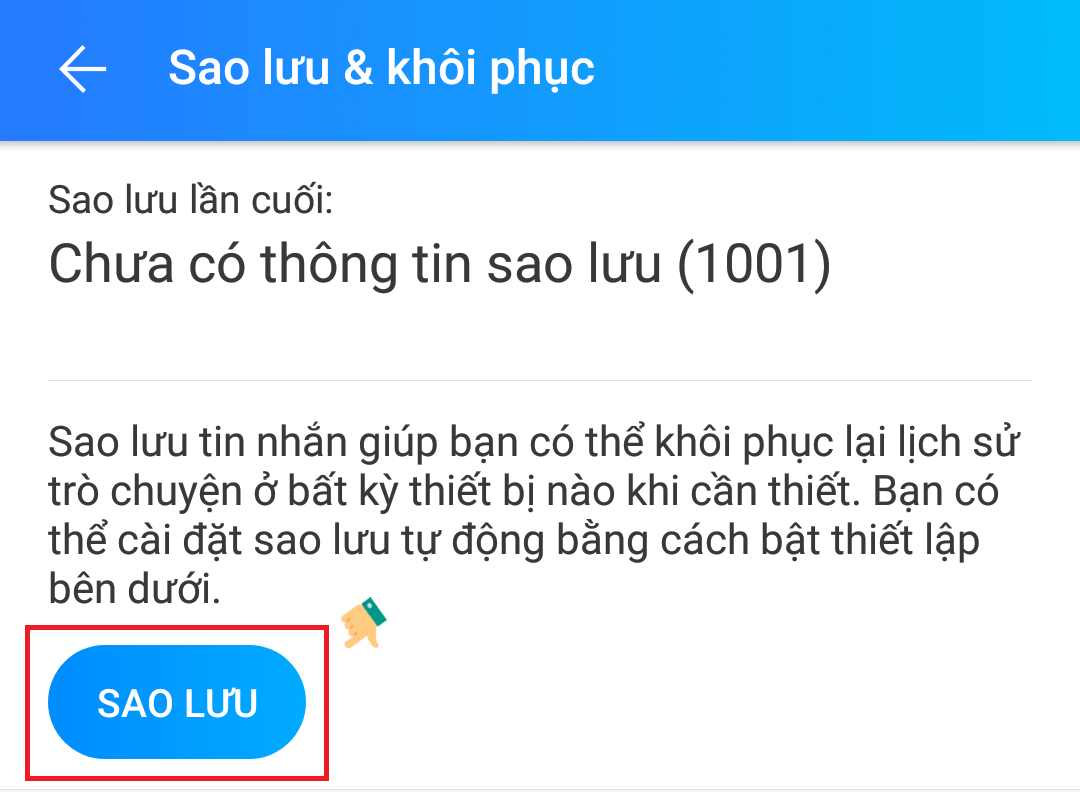 Tất cả tin nhắn Zalo được khôi phục trong vòng 1 nốt nhạc