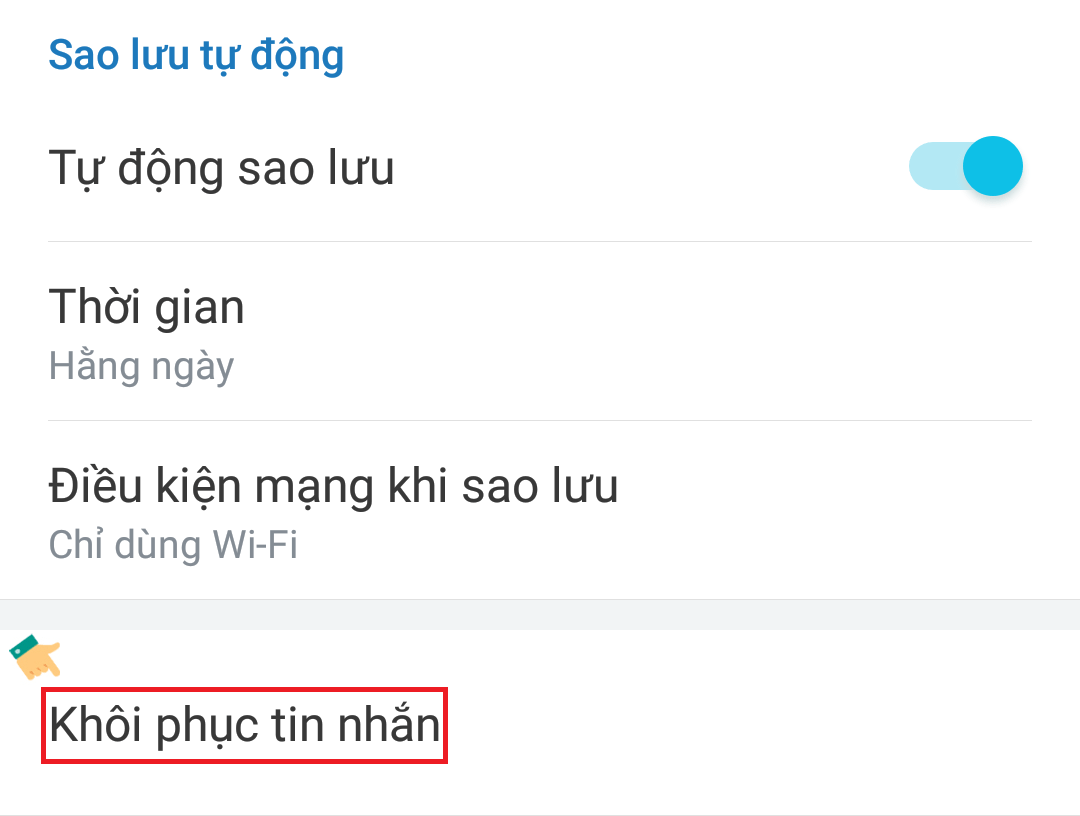 Tất cả tin nhắn Zalo được khôi phục trong vòng 1 nốt nhạc