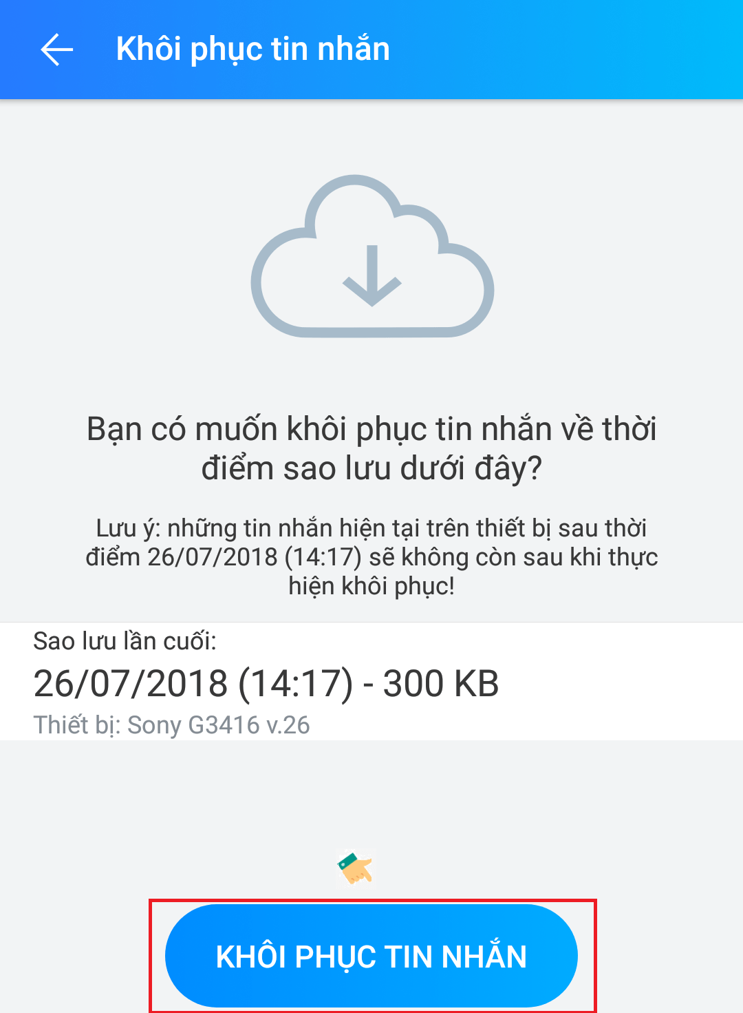 Tất cả tin nhắn Zalo được khôi phục trong vòng 1 nốt nhạc