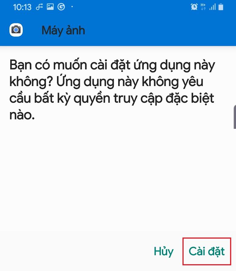 Nhấp vào Cài đặt