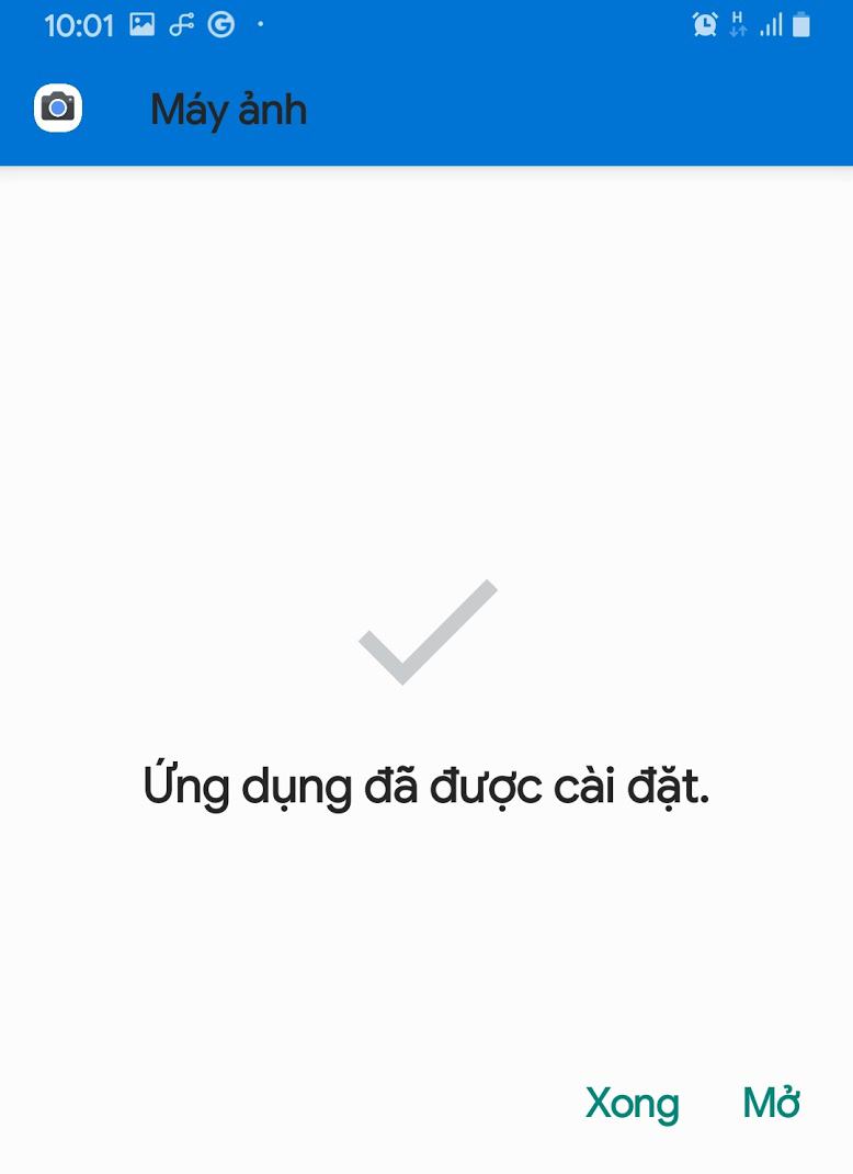 Nhấp vào Mở để sử dụng Google Máy ảnh