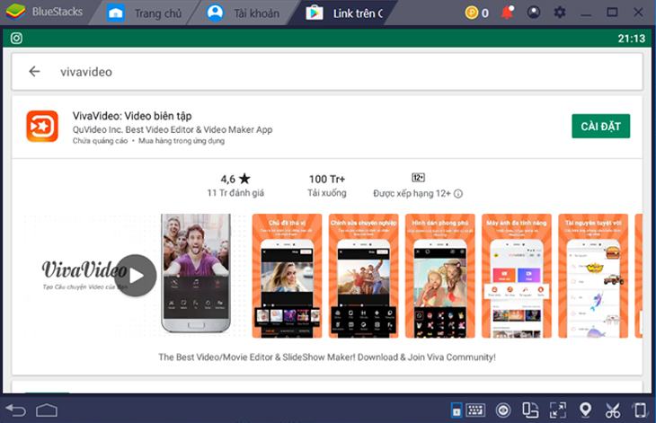 Cài đặt VivaVideo