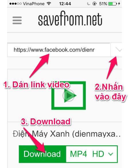 Tải xuống video bằng Mymedia