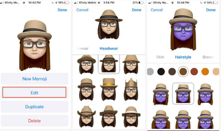 Chỉnh sửa Memoji