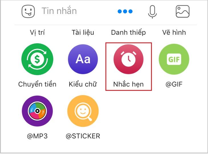 Chọn biểu tượng lời nhắc cuộc hẹn
