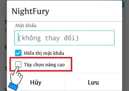 Kiểm tra phần Tùy chọn nâng cao