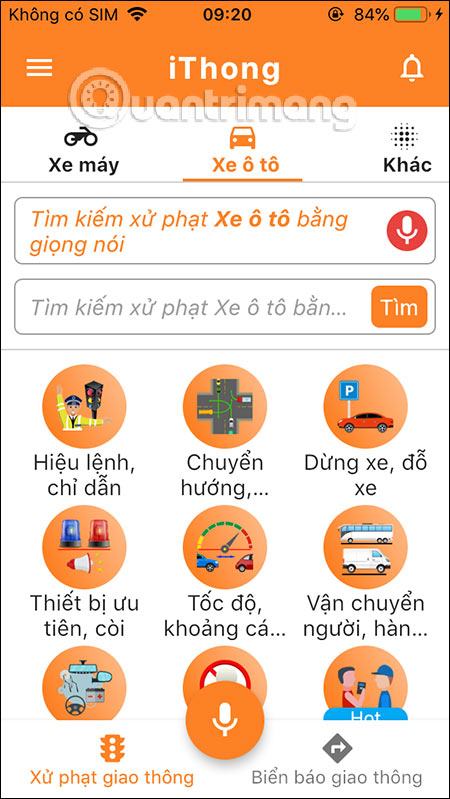 Tiền phạt ô tô 