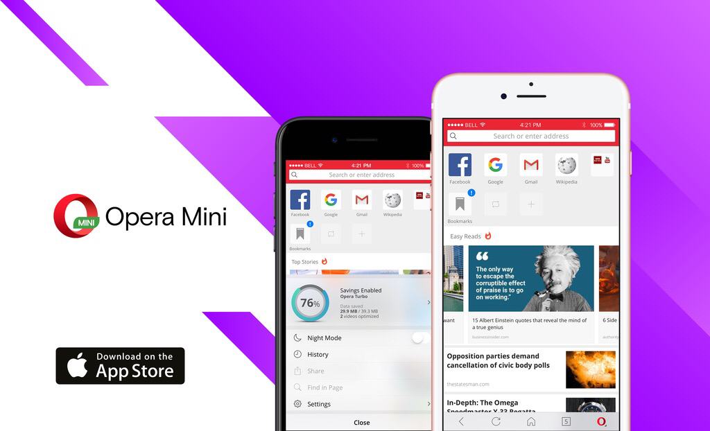 Ứng dụng Opera Mini dành cho iOS