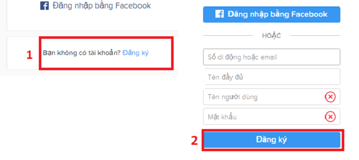 Hai bước để đăng ký tài khoản Instagam trên máy tính của bạn