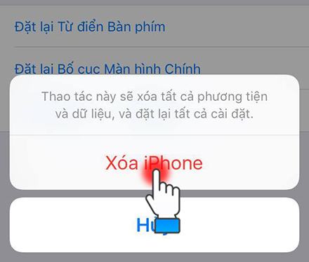 Chọn Erase iPhone để xóa