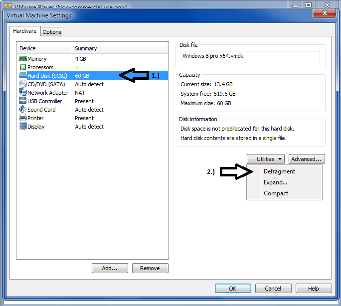 Nhấp vào Defragmenter