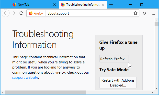 Nhấp vào Cập nhật Firefox 