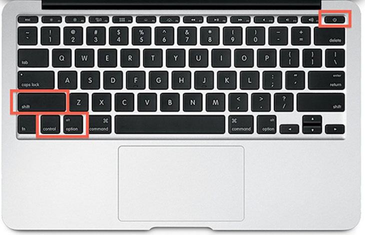     Shift + Ctrl + Option và phím Bật / Tắt để đặt SMC