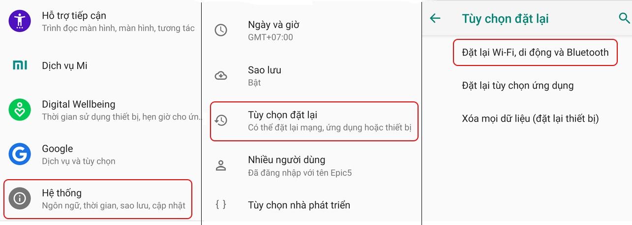 Đối với Android