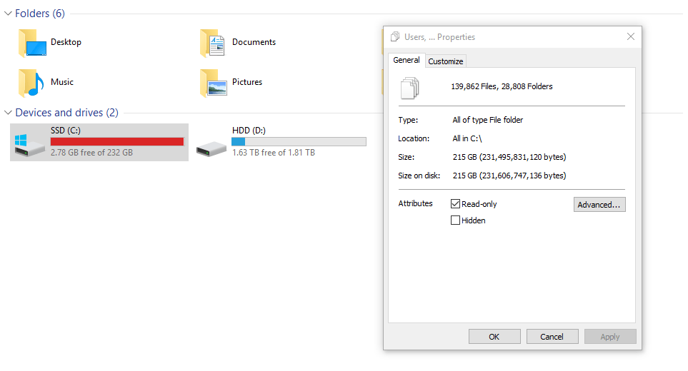Đừng để đầy ổ cứng SSD