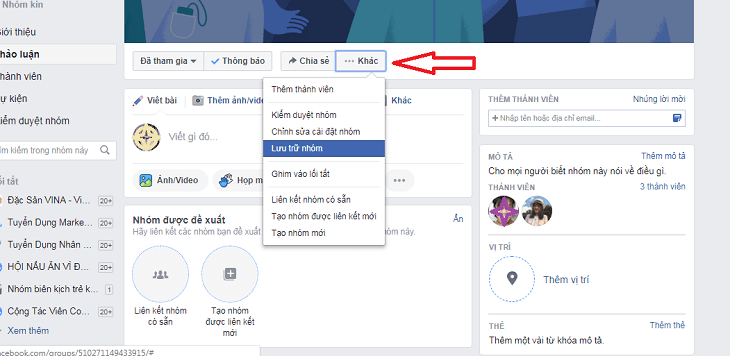 Nhấp vào một mục khác bên dưới ảnh bìa