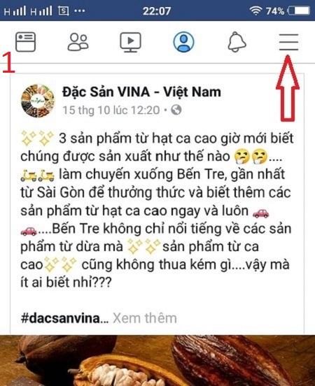 Chọn nhóm fb trên điện thoại