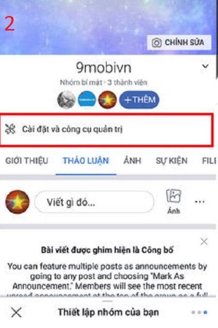 Chọn nút Cài đặt và Công cụ quản trị