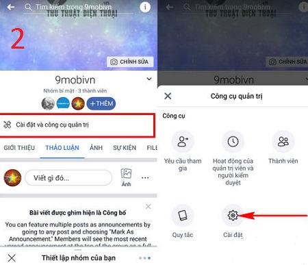 Nhấp vào nút Cài đặt 