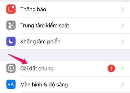 Bước 2: cài đặt chung