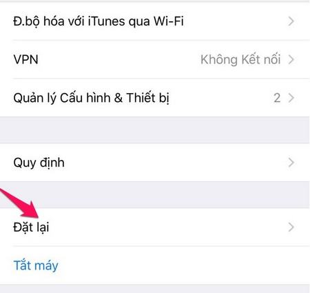 Bước 3: Nhấp vào Đặt lại