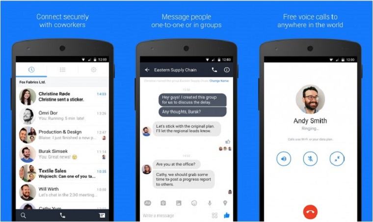 Giao diện trò chuyện công việc của Facebook Messenger 