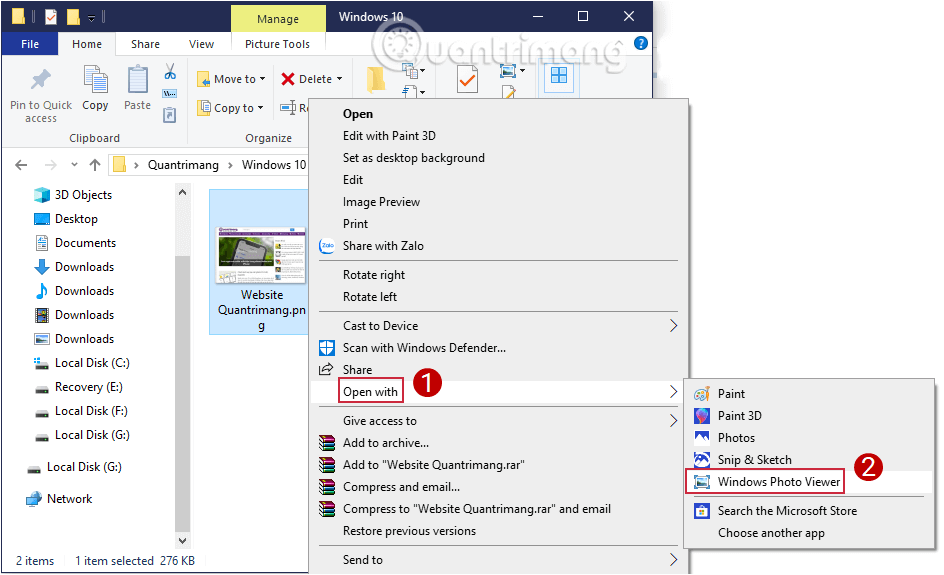 Xem ảnh bằng Windows Photos Viewer trong Windows 10