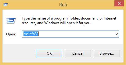 Nhập msinfo32