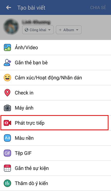 Phát trực tiếp trực tiếp trên Facebook với Android
