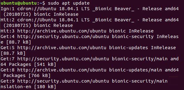 Cập nhật kho lưu trữ Ubuntu