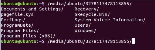 Bây giờ quay lại terminal và tìm đường dẫn ổ đĩa Windows