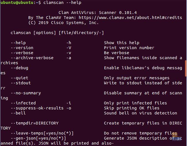 Tìm hiểu thêm về các tùy chọn quét ClamAV