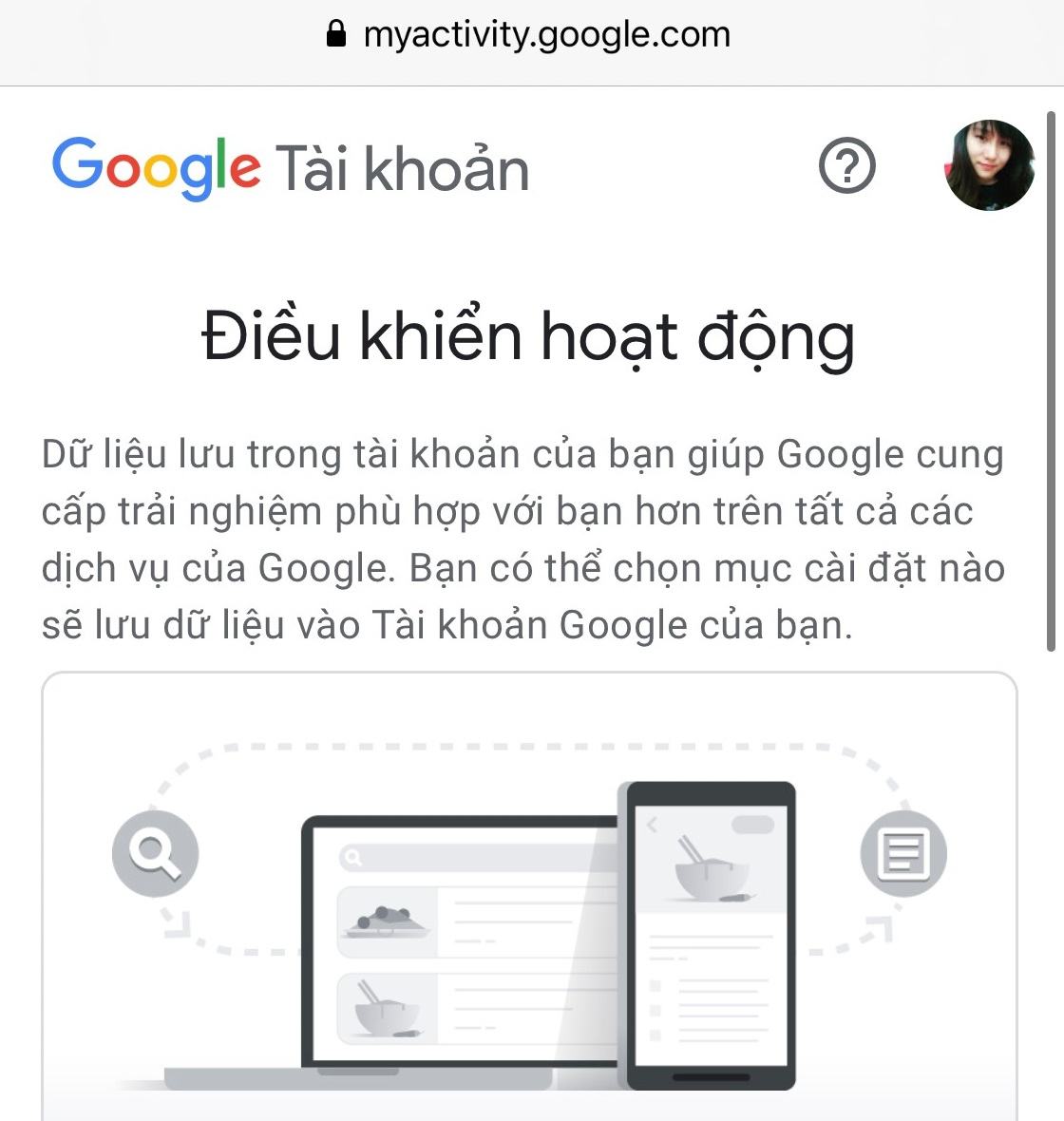 Kiểm soát hoạt động của Google