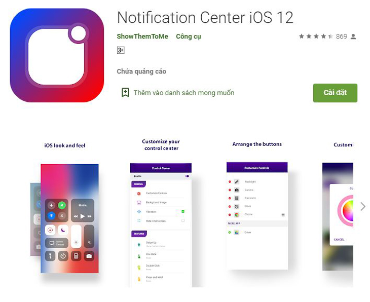 Trung tâm thông báo iOS 12