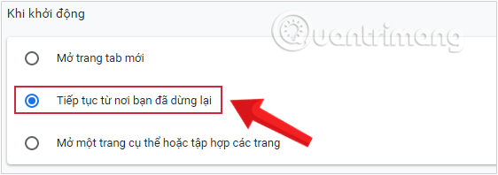 Tùy chọn để mở nhiều trang web khi khởi động Chrome